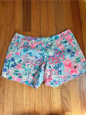 NWOT Lilly Pulitzer Ocean View Pull-On Shorts Size Small Tropical Fish Print